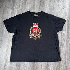 Polo Ralph Lauren Men’s 3XB Black Crest Logo Custom Slim Fit Crew-Neck T-Shirt